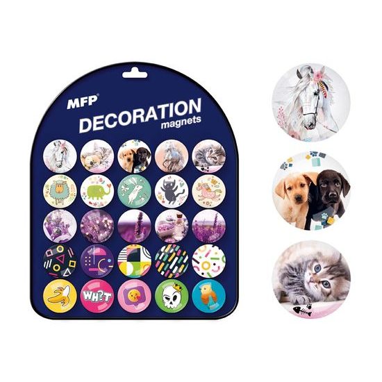 Decorative Round Magnet 3.5cm Mix 12