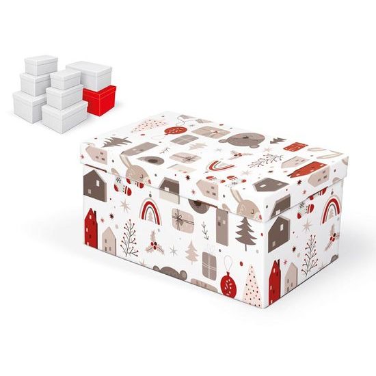 krabice dárková vánoční B-V007-H 30x19x15cm 5370930