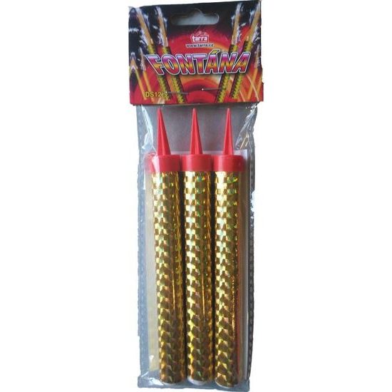 Zlatá párty fontána na tortu 12 cm - 3 ks 4/40/3