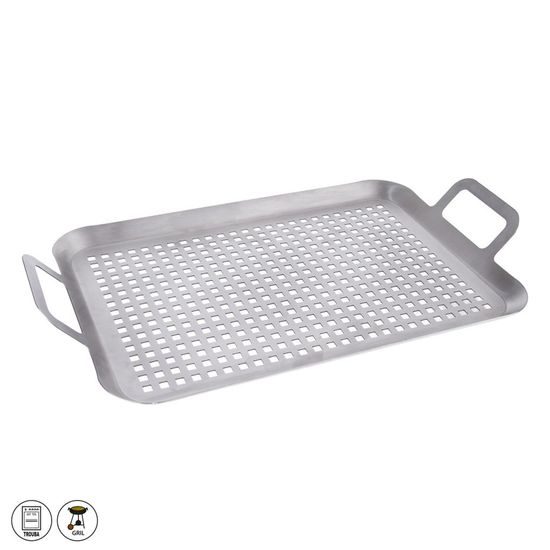 Stainless steel grill plate perforated 43x25 cm