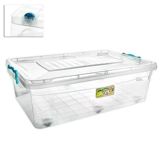 Plastic storage box under the bed with wheels - 30 l