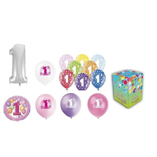 Helium for balloon filling + balloons for girl's 1st birthday party - 420 l