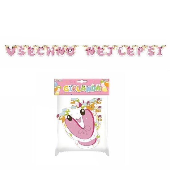 Papierová girlanda ALL THE BEST pink