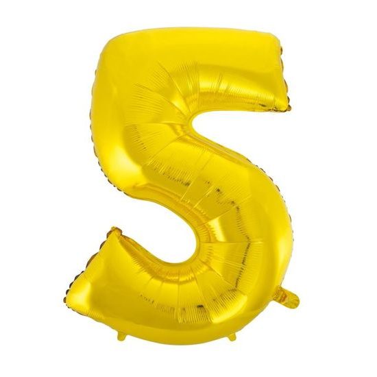 Balloon foil digits gold - Gold 115 cm - 5