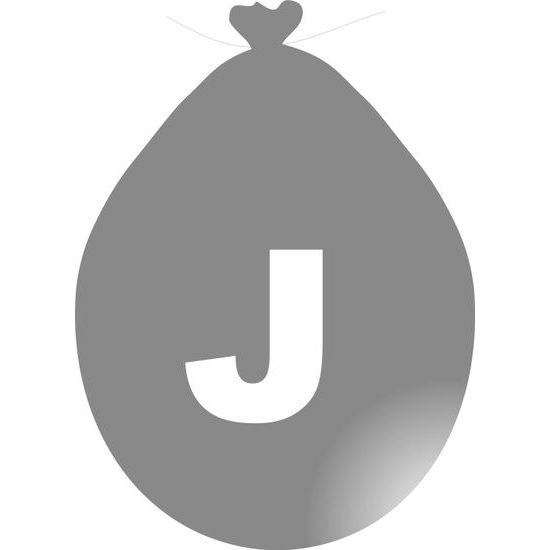 Strieborný balónik písmeno J