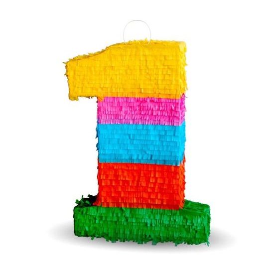 Piñata szám " 1 " színes - törhető, 50x35x7,5 cm, 50x35x7,5 cm
