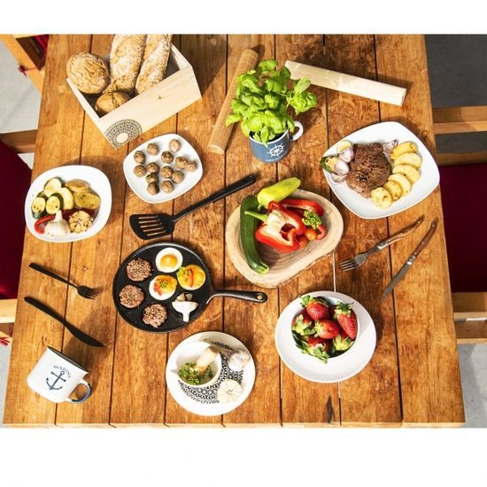 Plytký štvorcový tanier, biely 24 cm - kolekcia Mona