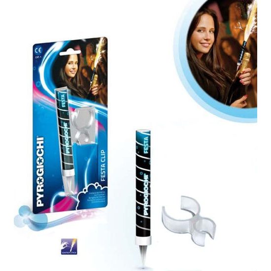 Pyrogiochi dortová černá pruhovaná fontána + držák na láhev