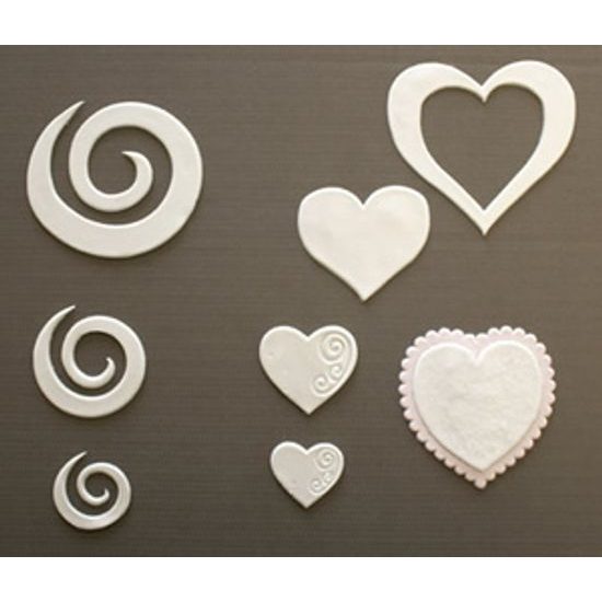 Patchwork vykrajovačky Srdce a filigránky