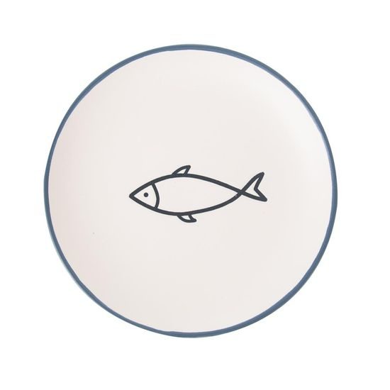 Dekoratívny keramický dezertný talíř SEA pr. 19,5 cm