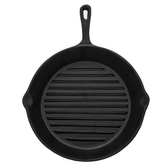 Öntöttvas grill serpenyő steakekhez, bordázott aljjal - átmérő 24 cm