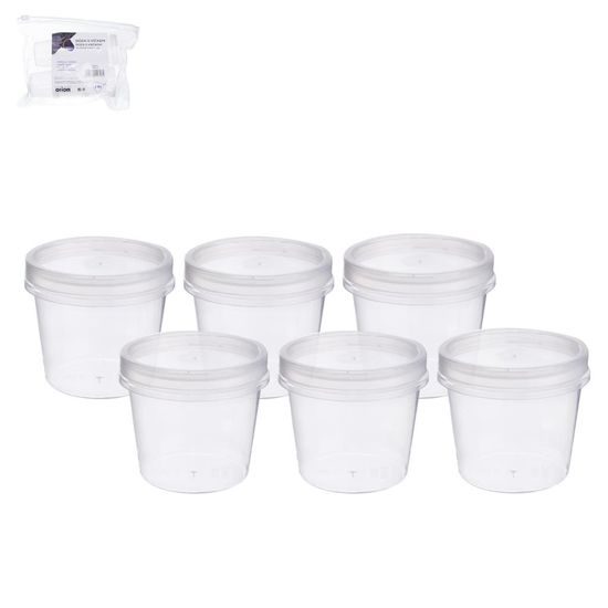 Plastic Jar with Lid 0.05 L, 6 pcs
