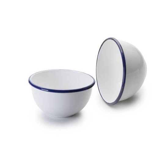 Smaltová miska MODROBÍLÁ O 16 cm