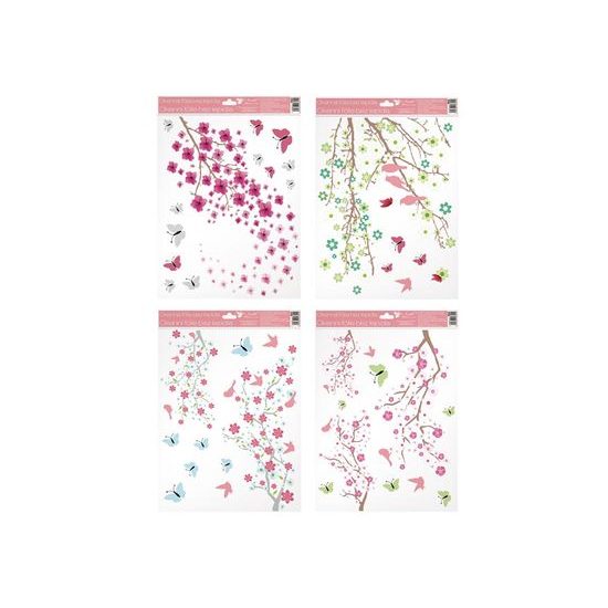 Window Film - Glittering Flowering Branches, 30x42 cm