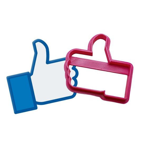 Vykrajovátko Facebook Like - Palec nahoru - 3D tisk