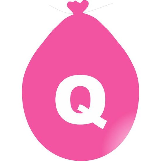 Balónek písmeno Q růžové
