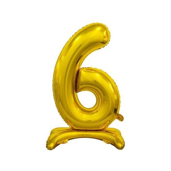 Zlatý fóliový balónek číslice na podstavci, 74 cm - 6
