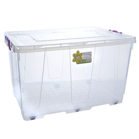 Plastic box multi rectangle wheels 80 l