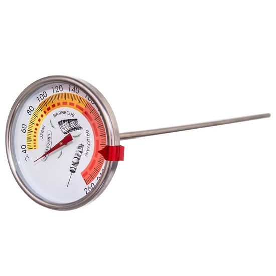 Stainless Steel Smoker Thermometer 7.5 cm with Clip