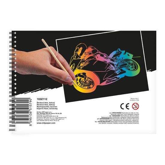 škrabací obrázek blok 20x14cm 10l mix/duha 1032112