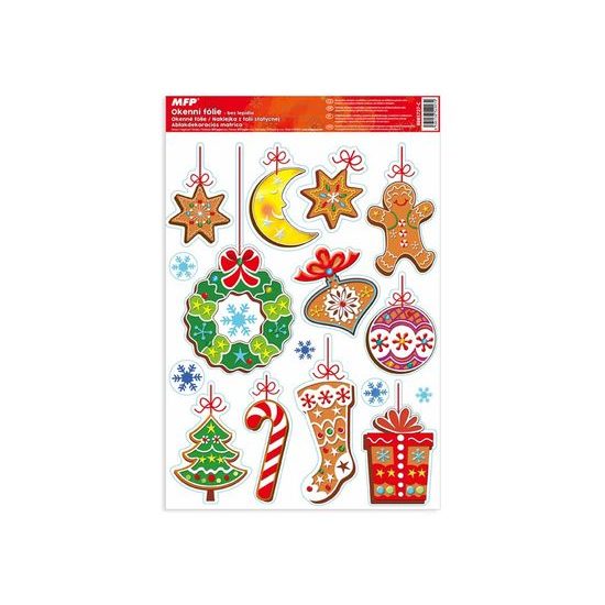 okenní fólie vánoce glitr VA007 20x30cm 8885727