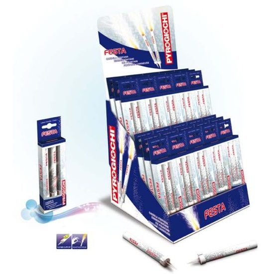 Fontána na dort stříbrná 3ks Pyrogiochi