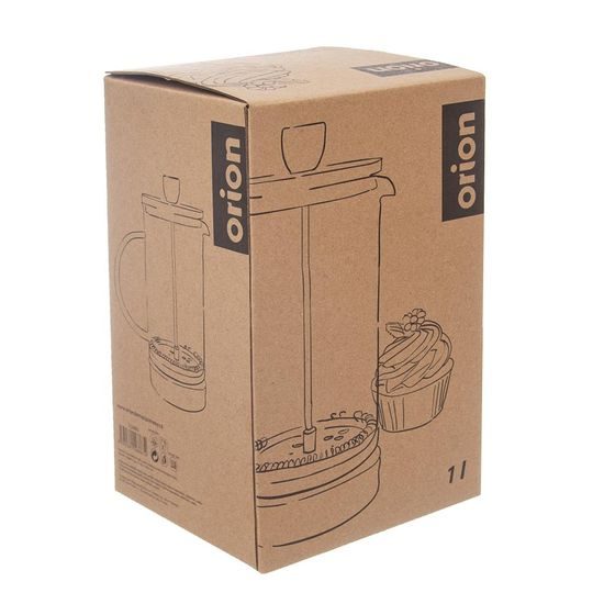 Glass/stainless steel/bamboo coffee pot CORK 1 l