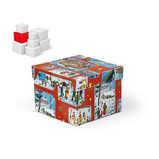 krabice dárková vánoční C-V005-EL 16x16x12cm 5370774