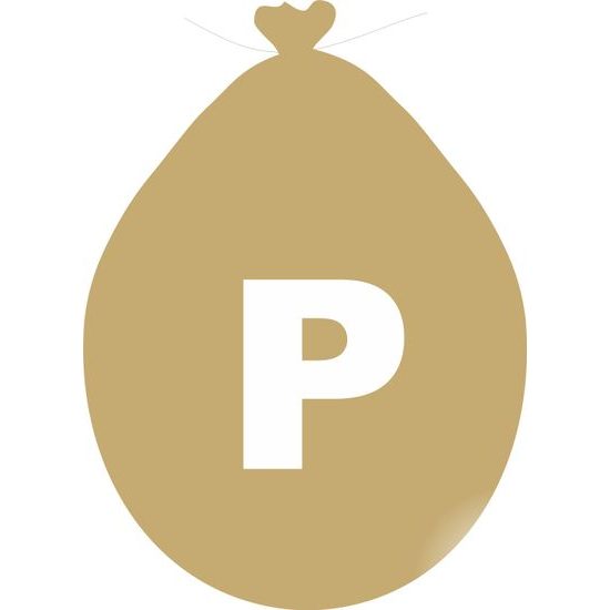 Balónek písmeno P zlaté