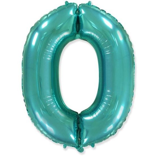 Léggömb fólia számok türkiz (Tiffany) 115 cm - 0
