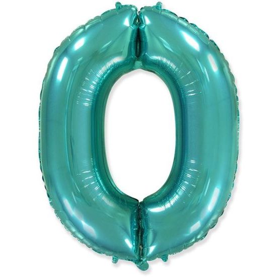 Balloon foil numerals turquoise (Tiffany) 115 cm - 0