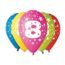 Number "8" Printed Balloons - Pack of 5, 30cm