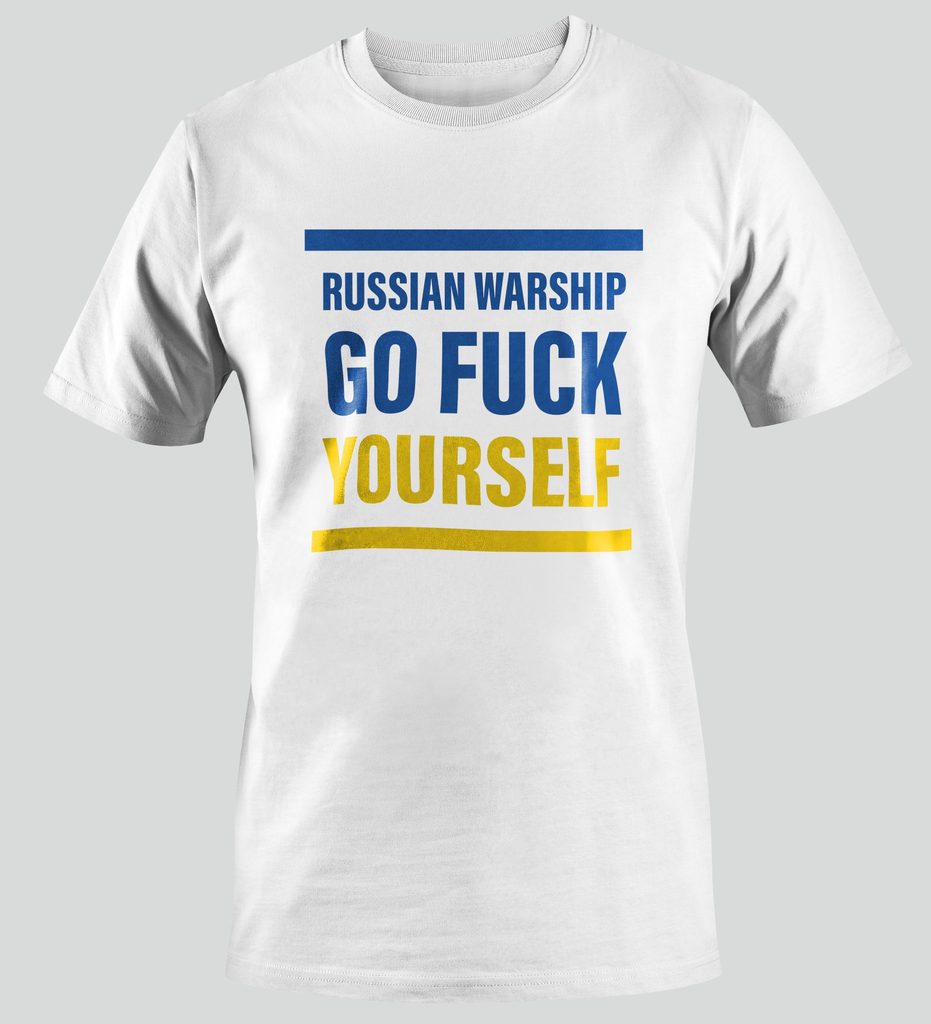 GOOD MASK Deutschland - T-Shirt RUSSIAN WARSHIP - GO FUCK YOURSELF weiß -  SOS UKRAINE - T-Shirts - SOS-UKRAINE - Europäischer Hersteller von  Atemschutzmasken