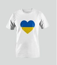 T-Shirt UKRAINISCHES HERZ GROß weiß