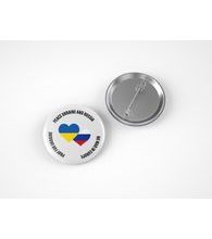 Button UKRAINISCHES UND RUSSISCHES HERZ