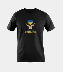 T-Shirt PRAY FOR UKRAINE HERZ schwarz