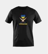 T-shirt PRAY FOR UKRAINE CŒUR noir