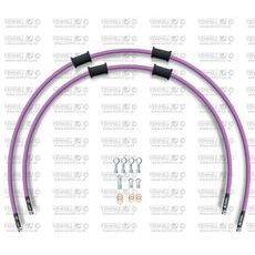 RACE FRONT BRAKE HOSE KIT VENHILL POWERHOSEPLUS HON-6026F-PU (2 HOSES IN KIT) PURPLE HOSES, CHROMED FITTINGS