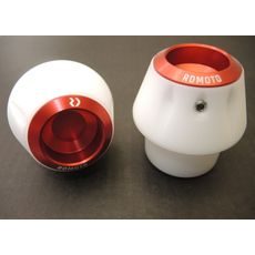 CRASH PROTECTORS RDMOTO KTM13N WHITE WITH RED CAPS