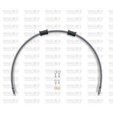 REAR BRAKE HOSE KIT VENHILL POWERHOSEPLUS DUC-8003R (1 HOSE IN KIT) CLEAR HOSES, CHROMED FITTINGS