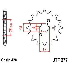 Prednji lančanik JT JTF 277-13 13T, 428