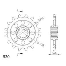 PREDNJI LANČANIK SUPERSPROX CST-1373:17 17T, 520