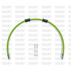 REAR BRAKE HOSE KIT VENHILL POWERHOSEPLUS HON-6012R-GR (1 HOSE IN KIT) GREEN HOSES, CHROMED FITTINGS