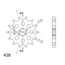 PREDNJI LANČANIK SUPERSPROX CST-542:13 13T, 428