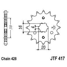Prednji lančanik JT JTF 417-14 14T, 428