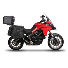 SET OF SHAD TERRA TR40 ADVENTURE SADDLEBAGS AND SHAD TERRA ALUMINIUM TOP CASE TR55 PURE BLACK, INCLUDING MOUNTING KIT SHAD DUCATI MULTISTRADA 950/950S/1200/1260