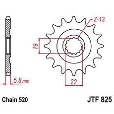 Prednji lančanik JT JTF 825-13 13T, 520