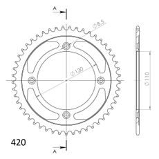LANČENIK ZADNJI SUPERSPROX RFE-209:49-BLK CRNI 49T, 420