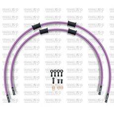 RACE FRONT BRAKE HOSE KIT VENHILL POWERHOSEPLUS HON-6026FB-PU (2 HOSES IN KIT) PURPLE HOSES, BLACK FITTINGS