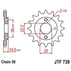 PREDNJI LANČANIK JT JTF 739-15 15T, 530